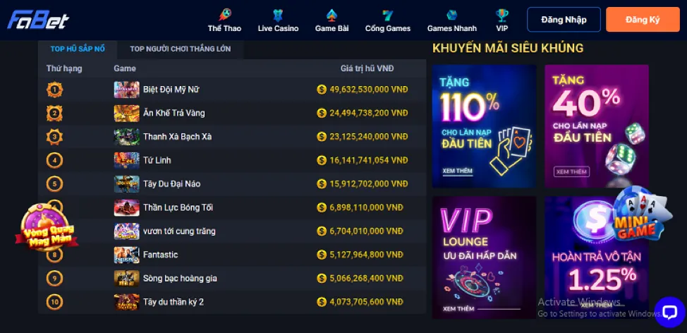 Chọn game bắn cá yêu thích